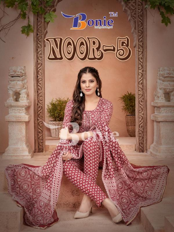 Bonie Noor 5 Cotton Kurti With Bottom Dupatta Collection